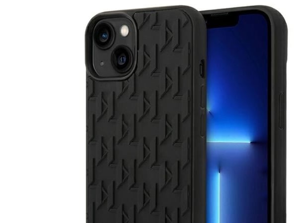 Karl Lagerfeld 3D monogram-deksel for iPhone 14 Plus - sort