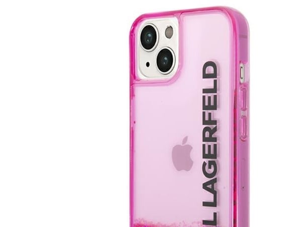 Karl Lagerfeld KLHCP14MLCKVF iPhone 14 Plus 6.7" vaaleanpunainen/vaaleanpunainen kovakotelo Liquid Glitter Elong