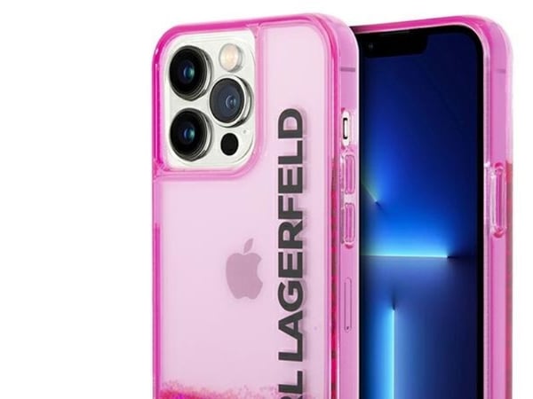 Karl Lagerfeld KLHCP14LLCKVF iPhone 14 Pro 6.1 "vaaleanpunainen / vaaleanpunainen kovakotelo Nestemäinen Glitter Elong"