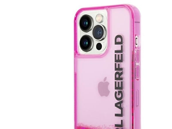 Karl Lagerfeld KLHCP14LLCKVF iPhone 14 Pro 6.1 "vaaleanpunainen / vaaleanpunainen kovakotelo Nestemäinen Glitter Elong"