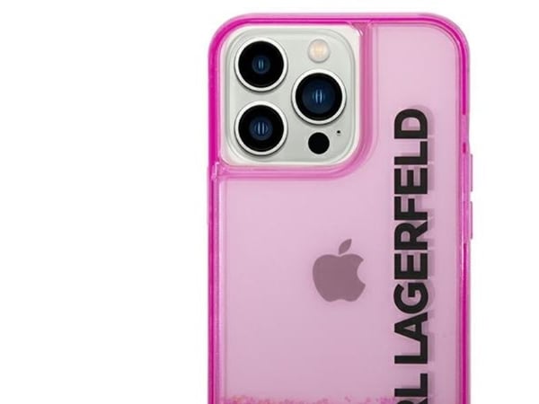 Karl Lagerfeld KLHCP14LLCKVF iPhone 14 Pro 6.1 "vaaleanpunainen / vaaleanpunainen kovakotelo Nestemäinen Glitter Elong"
