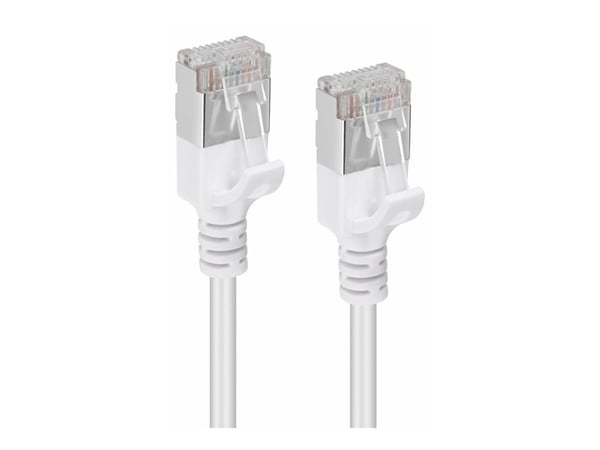 MicroConnect - Nettverkskabel - RJ-45 (hann) til RJ-45 (hann) - 25 cm - U/FTP - CAT 6a - halogenfri, uten hindringer, slank - hvit