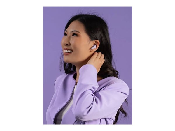 JLab Audio Go PODS ANC - True wireless-hodetelefoner med mikrofon - i øret - Bluetooth - aktiv støydemping - lilla