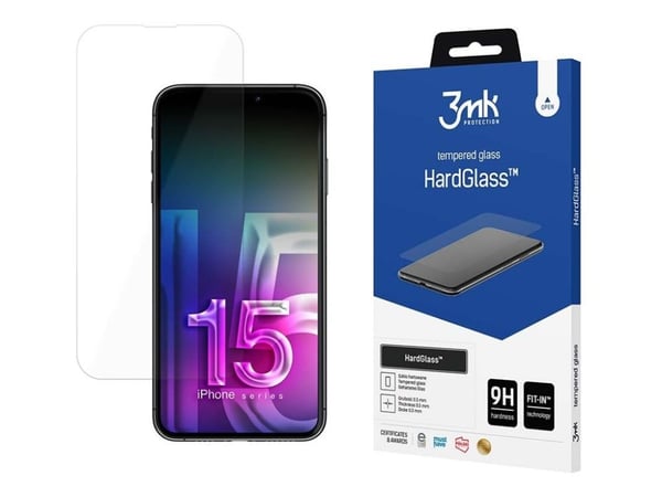 3mk HardGlass - Skjermbeskyttelse for mobiltelefon - 2.5D - glass - for Apple iPhone 15 Pro Max