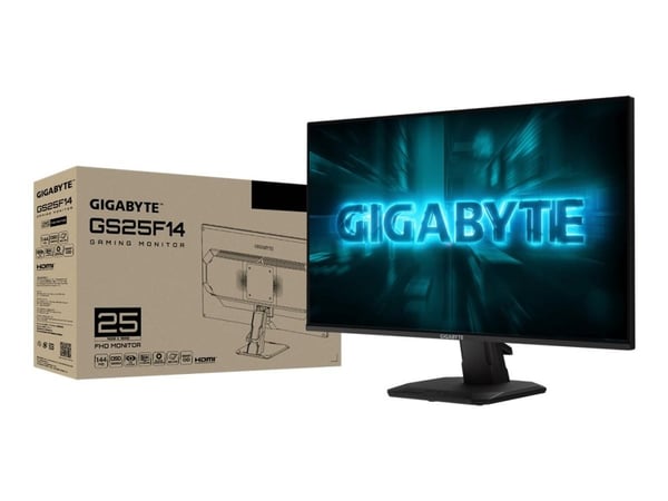 Gigabyte GS25F14 - LED-skärm - spel - 25" (24.5" visbar) - 1920 x 1080 Full HD (1080p) @ 144 Hz - SS IPS - 300 cd/m² - 1500:1 - HDR10 - 1 ms - 2xHD...