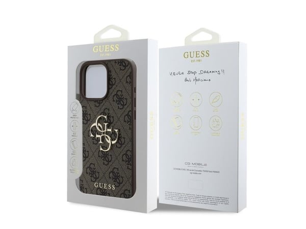 GUESS 3666339327583, Suojus, Apple, Apple iPhone 16 Pro, 16 cm (6.3"), Ruskea