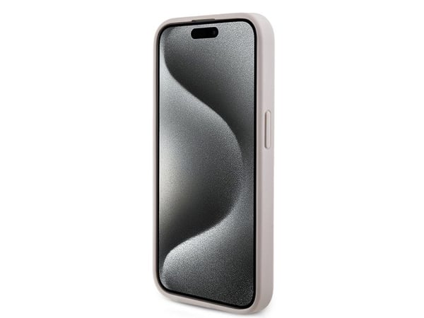 Originalt GUESS GUHMP15XG4GFRP frontpaneldeksel for iPhone 15 Pro Max (kompatibel med Magsafe / 4G Ring Classic Logo / Rosa)