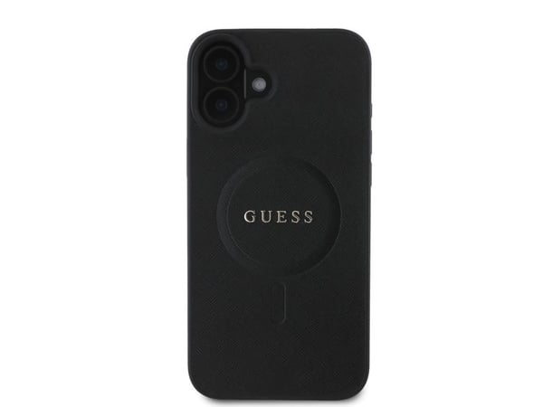 Dėklas Guess GUHMP16SPSAHMCK iPhone 16 6.1" juoda/juodas hardcase Saffiano Classic Logo MagSafe