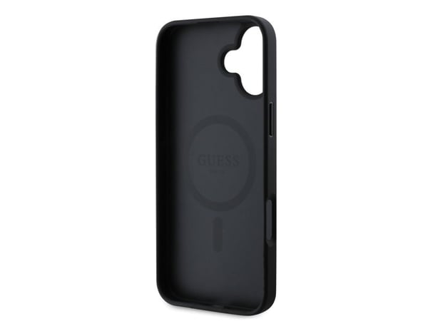 Dėklas Guess GUHMP16SPSAHMCK iPhone 16 6.1" juoda/juodas hardcase Saffiano Classic Logo MagSafe