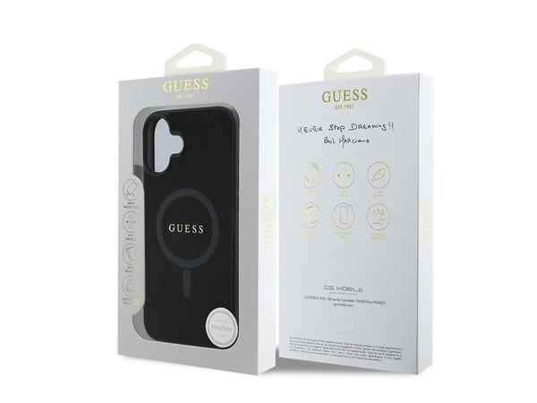 Dėklas Guess GUHMP16SPSAHMCK iPhone 16 6.1" juoda/juodas hardcase Saffiano Classic Logo MagSafe
