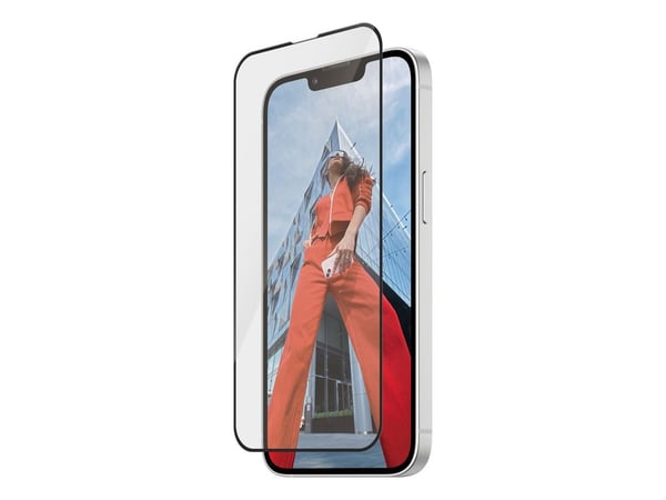 PanzerGlass - Skjermbeskyttelse for mobiltelefon - ultra-bred passform med FASTFIT IN-A-BOX - glass - rammefarge svart - for Apple iPhone 13, 13 Pr...