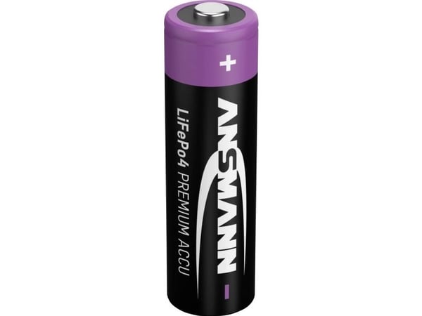 Ansmann 1300-0021, Oppladbart batteri, AA, Lithium Iron Phosphate (LiFePO4), 3,2 V, 1 stykker, 500 mAh