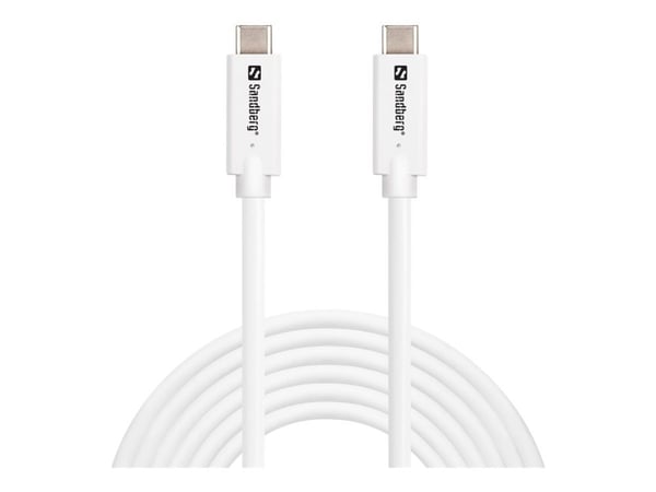 Sandberg 136-76, 5 m, USB C, USB C, USB 3.2 Gen 2 (3.1 Gen 2), 10 Gbit/sek, hvit