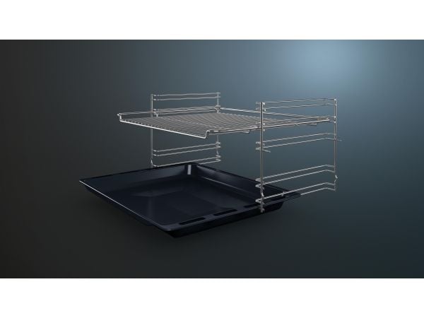 Siemens iQ100 HB013FBB1 - Ovn - innebygd - fordypning - bredde: 56 cm - dybde: 55 cm - høyde: 57.5 cm - Klasse A - svart