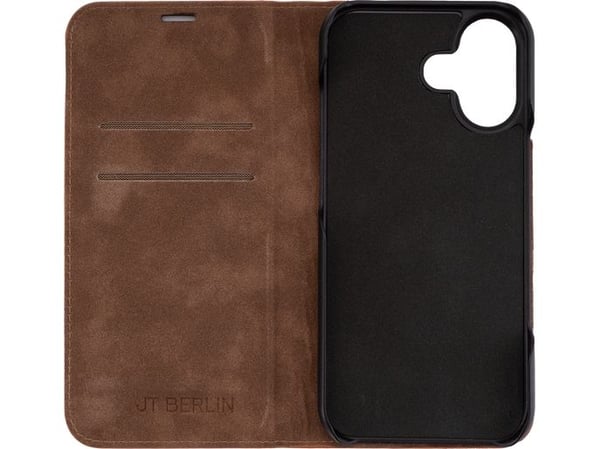 JT BERLIN BookCase Tegel, Lommebok-etui, Apple, iPhone 17, 16 cm (6.3"), Konjakkfarget