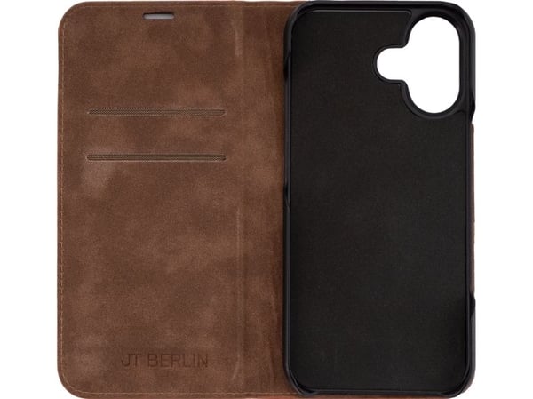 JT BERLIN BookCase Tegel, Lommebok-etui, Apple, iPhone 17, 16 cm (6.3"), Konjakkfarget