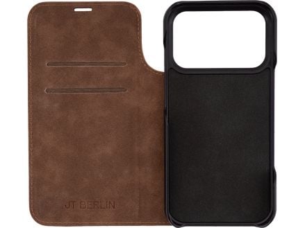 JT BERLIN BookCase Tegel, Lompakkokotelo, Apple, iPhone 17 Pro, 16 cm (6.3"), Konjakinvärinen