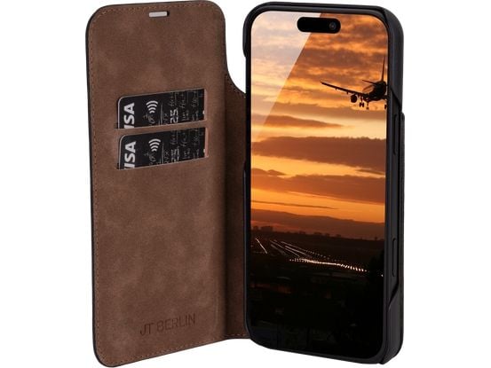 JT BERLIN BookCase Tegel, Lommebok-etui, Apple, iPhone 17 Pro Max, 17,5 cm (6.9"), Svart