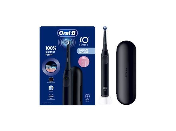 Oral-B iO 2, Voksen, Roterende Tannbørste, Daglig stell, Sensitiv / Myk, Super sensitive, Sort, 2 min, Batteri