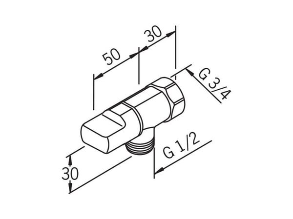Sulkuventtiili pesukonetta varten G3/4/G1/2