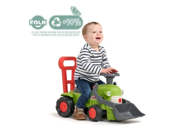 Falk Claas Rutscher (Vintage), 1 år, 4 hjul, Plast, Grønn, Grå