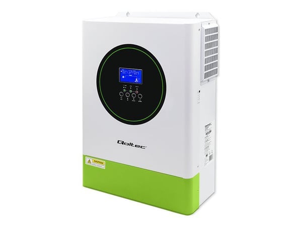 Qoltec - Strømomformer - 120A, BMS, LCD, MPPT, sinus - AC 220-230 V - 6200 watt - 6200 VA - RS-232, RS-485 - hvit, grønn
