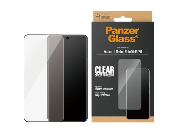 PanzerGlass ® Skjermbeskytter Xiaomi Redmi Note 15 4G | 5G | Ultra-Wide Fit, Xiaomi, Xiaomi, Xiaomi - Redmi Note 15 4G, Xiaomi - Redmi Note 15 5G, ...
