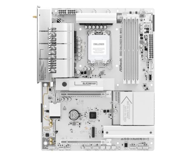ASRock B860 Challenger WiFi White - Hovedkort - ATX - LGA1851-sokkel - B860 Chipset - USB-C 3.2 Gen 1, USB 3.2 Gen 1 - Wi-Fi 7, Bluetooth, 2.5 Giga...