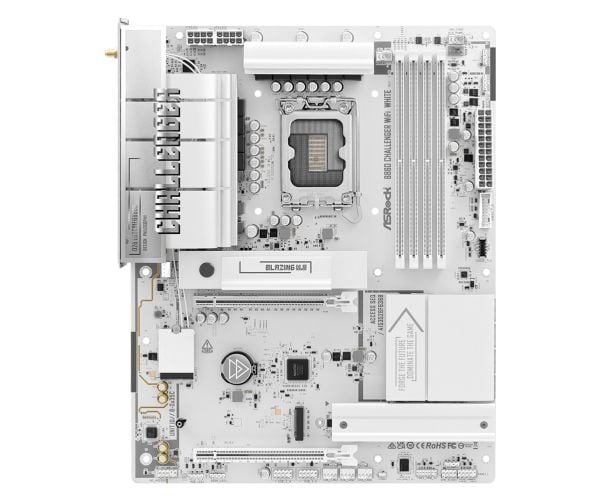ASRock B860 Challenger WiFi White - Hovedkort - ATX - LGA1851-sokkel - B860 Chipset - USB-C 3.2 Gen 1, USB 3.2 Gen 1 - Wi-Fi 7, Bluetooth, 2.5 Giga...