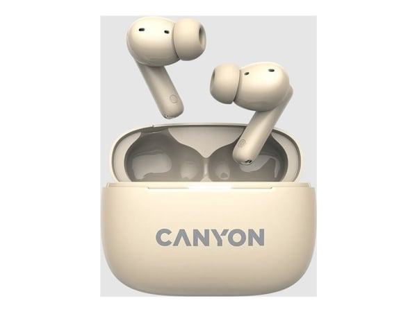 Canyon OnGo 10 - True wireless-hodetelefoner med mikrofon - i øret - Bluetooth - aktiv støydemping - beige