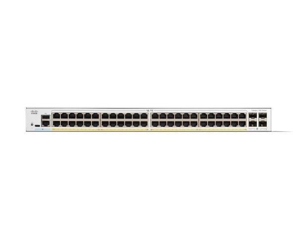 Cisco Catalyst 1300-48P-4G - Switch - L3 - Styrt - 48 x 10/100/1000 (PoE+) + 4 x Gigabit SFP - rackmonterbar - PoE+ (375 W) - gjenfabrikert