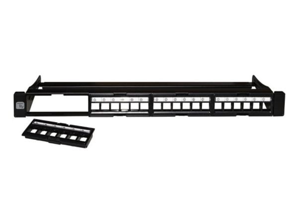 Techly I-KS PP-24-DEN, RJ-45, U/UTP (UTP), Telinekiinnitys, 1U, Musta, -40 - 68 °C