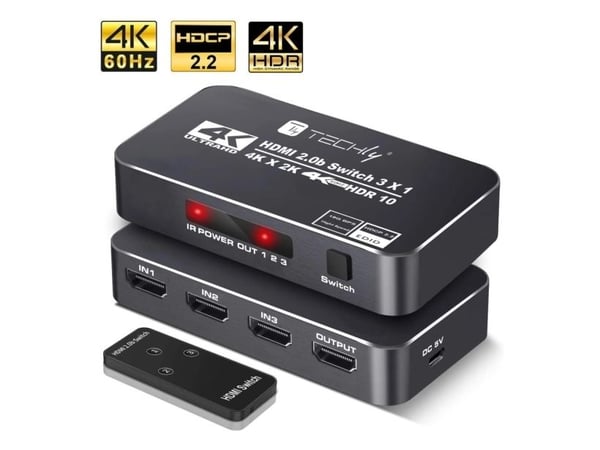 Techly IDATA HDMI2-4K3160B, HDMI, 2.0b, Micro-USB, Svart, 60 Hz, 480i, 480p, 576i, 576p, 720p, 1080p