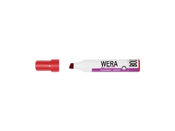 Marker, BNT Wera, 2-10MM, Skrå spids rød, permanent - (10 stk.)