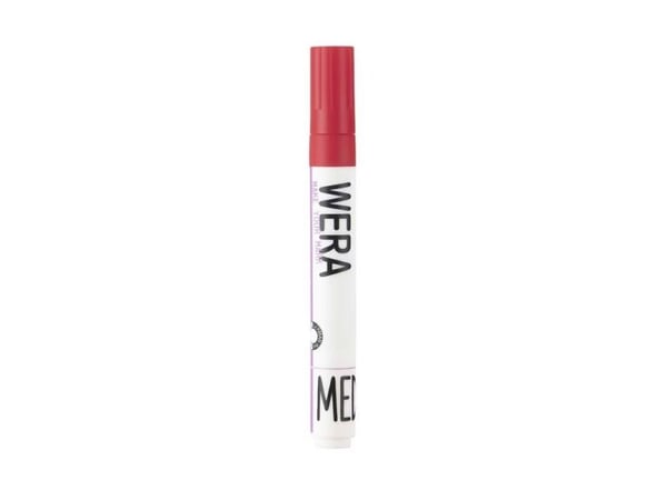 Marker, BNT Wera, 1-6MM, Skrå spids, rød permanent - (12 stk.)