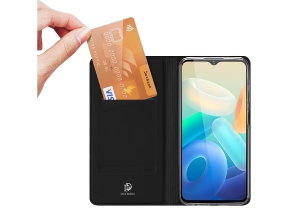 Hurtel Dux Ducis Skin Pro-deksel for Vivo Y16 / Y02s lommebok-omslag med klaff - svart