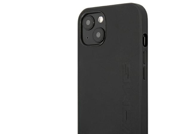 AMG AMHCP14SDOLBK iPhone 14 6,1" black/black hårdskal i läder - varmpräglat