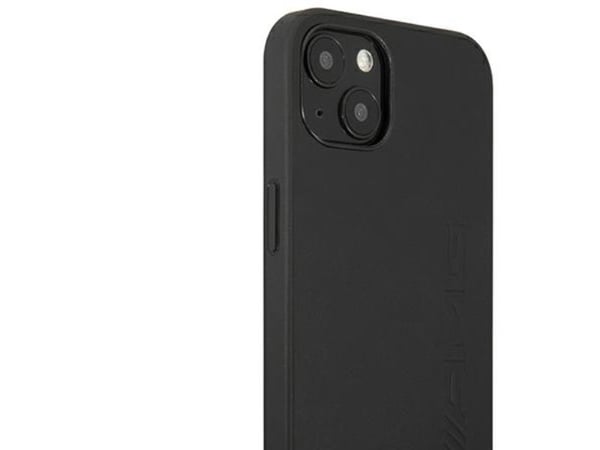 AMG AMHCP14SDOLBK iPhone 14 6,1" black/black hårdskal i läder - varmpräglat
