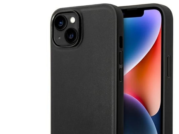 BMW BMHCP14M22PTDK deksel til iPhone 14 Plus 6,7" - svart/svart lærpräg tricolor