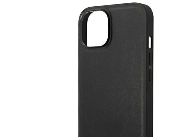 BMW BMHMP14M22PTDK iPhone 14 Plus 6,7" läderstämpel tricolor MagSafe-skal - svart/svart