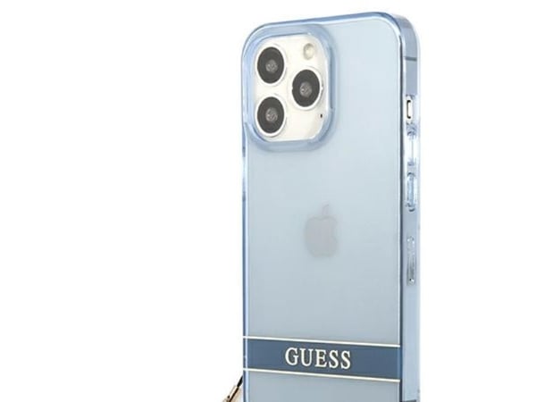 Guess GUHCP13LHTSGSB iPhone 13 Pro / 13 6,1" niebieski/blue hardcase Translucent Stap