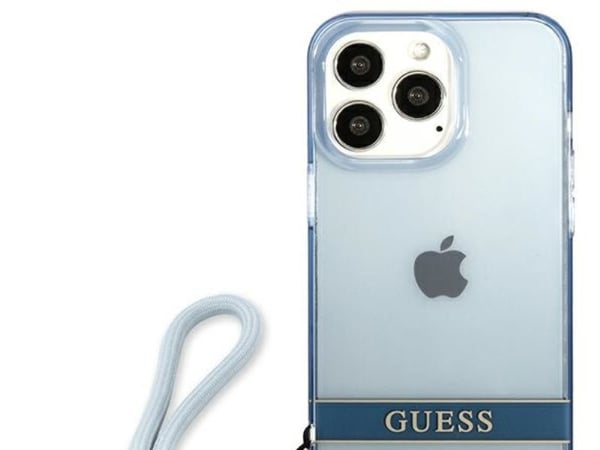 Guess GUHCP13LHTSGSB iPhone 13 Pro / 13 6,1" niebieski/blue hardcase Translucent Stap