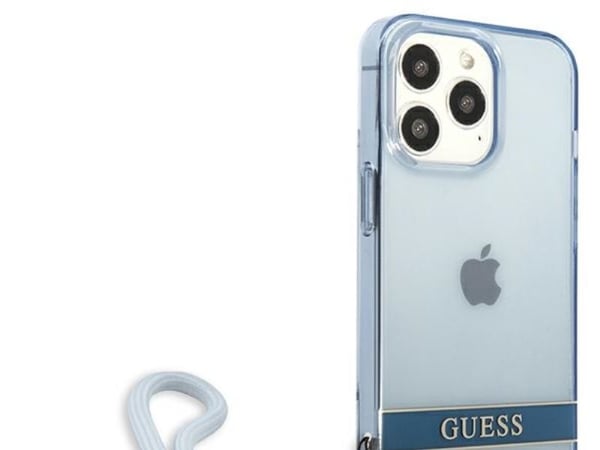 Guess GUHCP13LHTSGSB iPhone 13 Pro / 13 6,1" niebieski/blue hardcase Translucent Stap