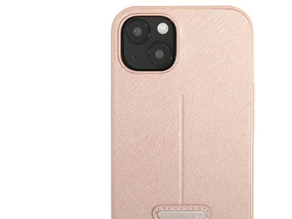 Guess-etui til iPhone 14 Plus 6,7" rosa/rosa hardcase SaffianoTriangle Logo