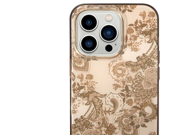 Guess GUHCP14XHGPLHC iPhone 14 Pro Max 6,7" hardcase - oker, Porcelain Collection