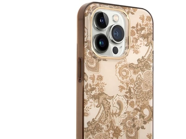 Guess GUHCP14XHGPLHC iPhone 14 Pro Max 6,7" hardcase - oker, Porcelain Collection