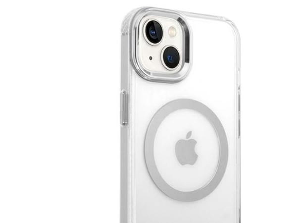 Guess GUHMP14MHTRMS iPhone 14 Plus 6,7" hårdskal - silver/silver metall-outline Magsafe