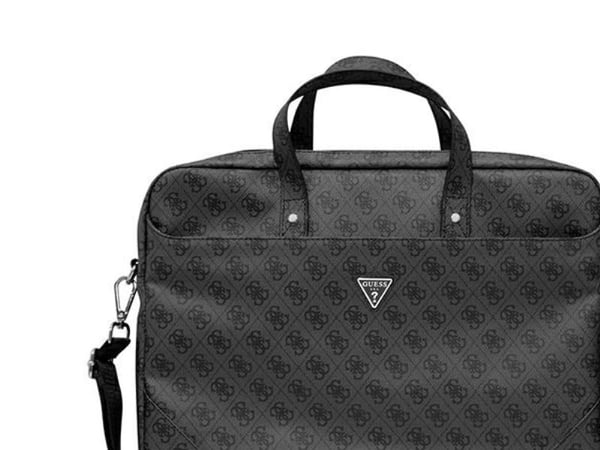 Guess Guess laukku GUCB15P4TK 16" musta/musta Saffiano 4G Hot Stamp kolmio logo