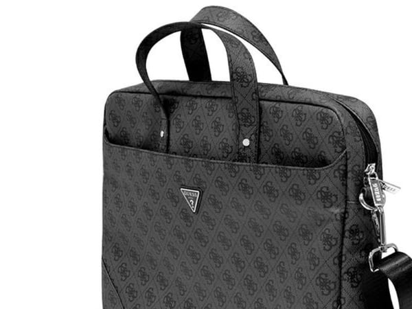 Guess Guess laukku GUCB15P4TK 16" musta/musta Saffiano 4G Hot Stamp kolmio logo