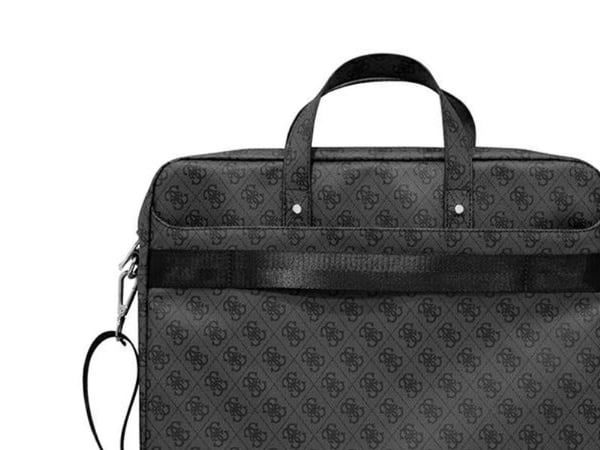 Guess Guess laukku GUCB15P4TK 16" musta/musta Saffiano 4G Hot Stamp kolmio logo